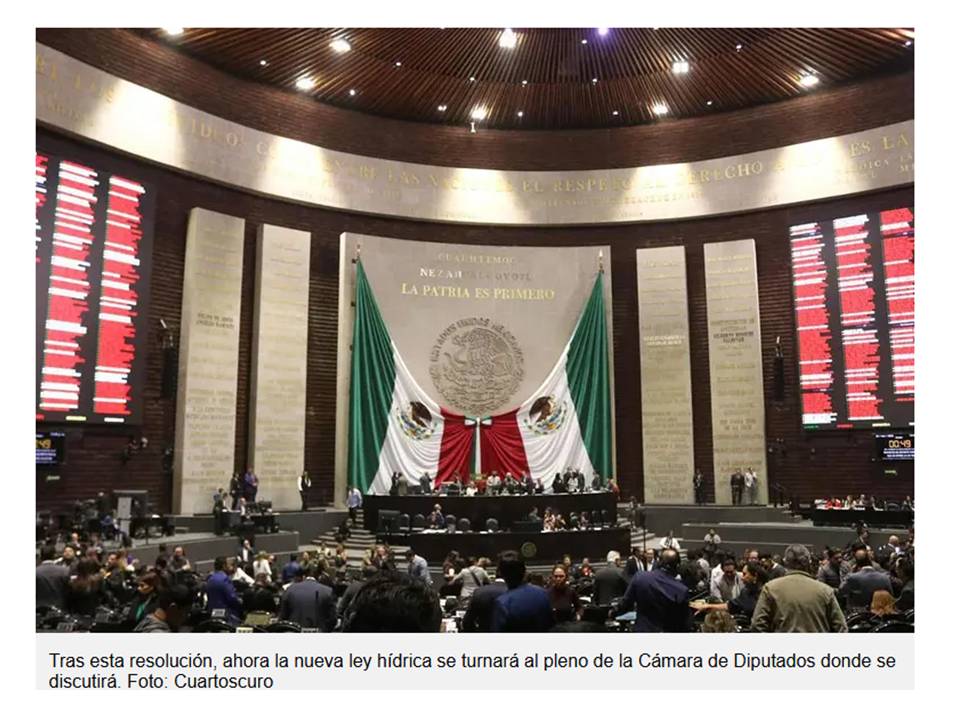 Avanza en comisiones Ley de Aguas Nacionales; se turnará al pleno de San Lázaro